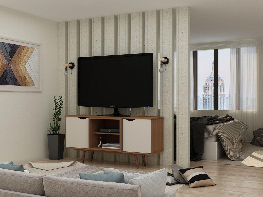 Applesham 54" TV Stand - Off White/Maple Cream