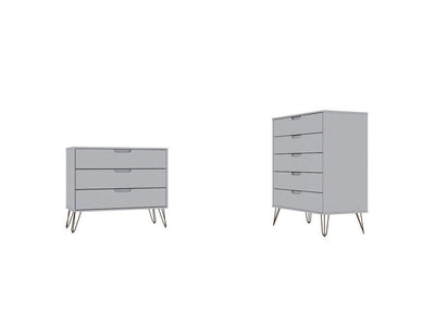 Nuuk 5-Drawer Dresser and 3-Drawer Dresser Set - White