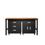 Maximus V 3-Piece Mobile Garage Cabinet/Worktable - Charcoal Grey