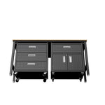Maximus V 3-Piece Mobile Garage Cabinet/Worktable - Charcoal Grey
