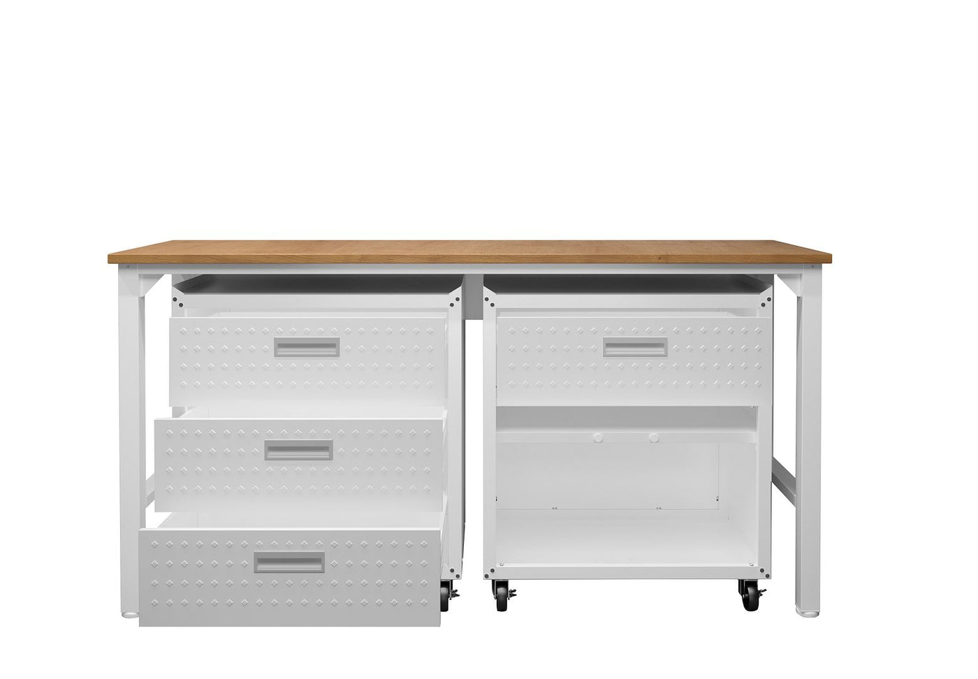 Maximus V 3-Piece Mobile Garage Cabinet/Worktable - White