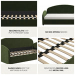 Moon Upholstered Twin Daybed - Olive Green Velvet