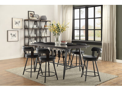 Drai 7-Piece Counter Height Dining Set - Metal, Black