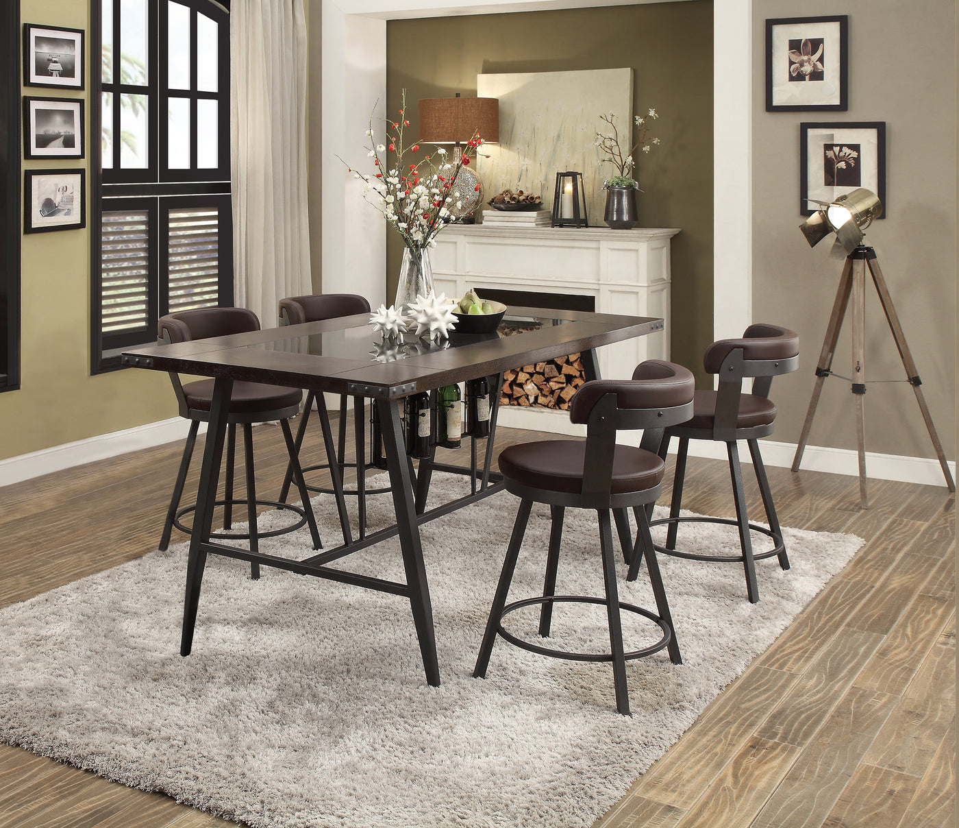 Drai Counter Height Stool - Brown