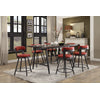 Drai 7-Piece Counter Height Dining Set - Metal, Red