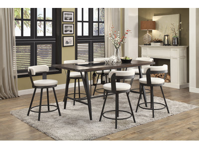 Drai 7-Piece Counter Height Dining Set - Metal, White