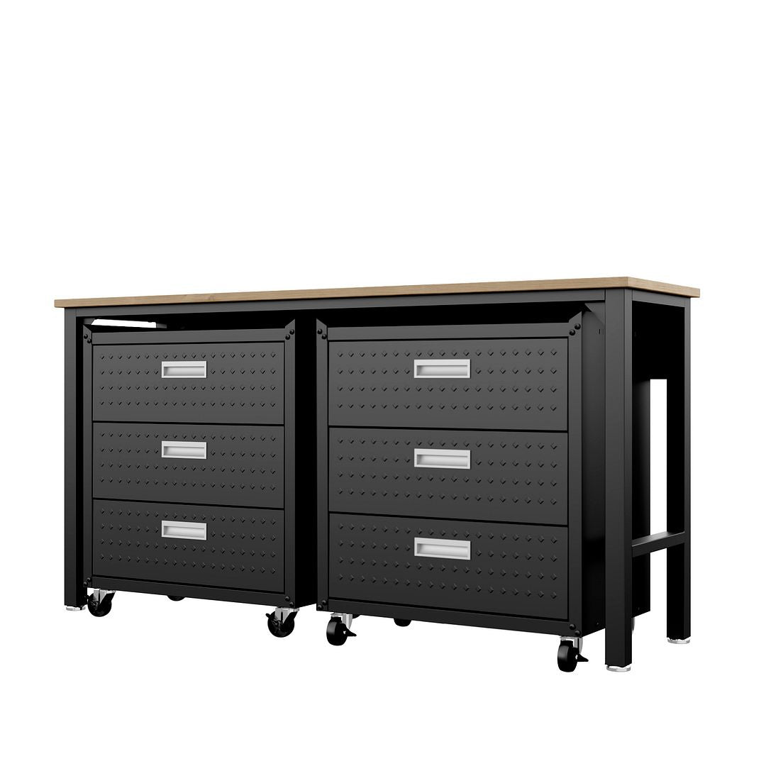 Maximus VI 3-Piece Mobile Garage Cabinet/Worktable - Charcoal Grey