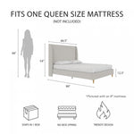 Tess Upholstered Wingback Queen Bed - Whiskey Gray Linen