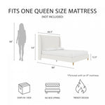 Tess Upholstered Wingback Queen Bed - Ivory Linen