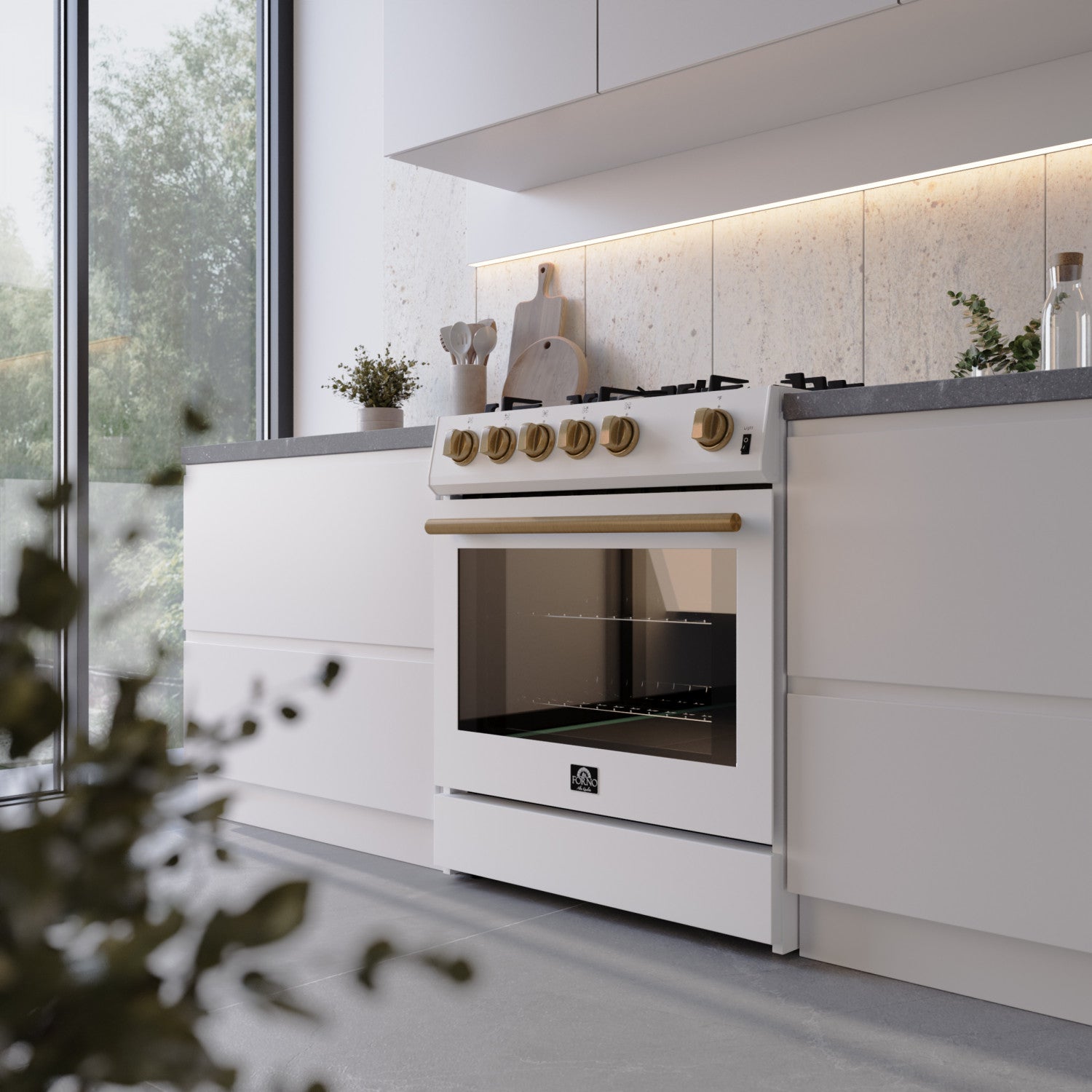 Forno Leonardo 30" White Freestanding Gas Range (5.0 Cu. Ft.) - FFSGS1116-30WHT