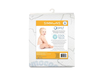 Simmons Oops Cool Tech Crib Mattress Protector - White