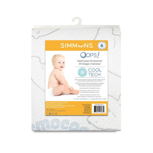 Simmons Oops Cool Tech Crib Mattress Protector - White
