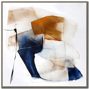 Midnight Fold II Wall Art - Orange/Blue - 32 X 32