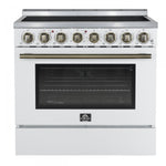 Forno Paolo 36" White Freestanding Electric Range With True Convection (5.44 Cu. Ft.) - FFSEL6011-36WHT