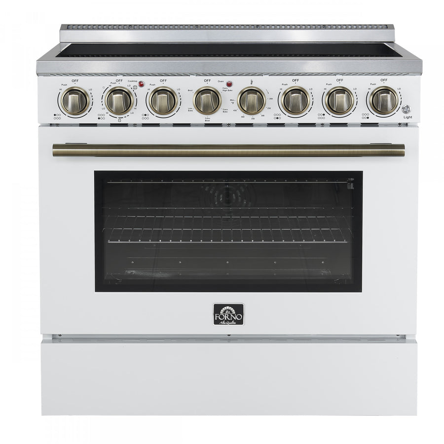 Forno Paolo 36" White Freestanding Electric Range with True Convection (5.44 Cu. Ft.) - FFSEL6011-36WHT