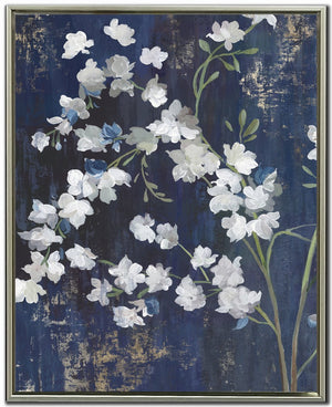 Blossoms In Indigo I Wall Art - Blue/White - 24 X 30
