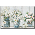 Softly Arranged Florals Art - White/Blue - 30 X 45