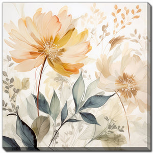Garden Petals II Wall Art - Natural - 24 X 24