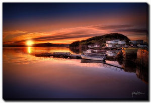 Sunset at the Wharf Wall Art - Orange - 38 X 60