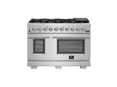Forno Capriasca 48" Stainless Steel Freestanding Double Oven Gas Range (6.58 Cu. Ft.) - FFSGS6260-48