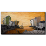 Sunset Wharf Wall Art - Orange/Grey - 20 X 40
