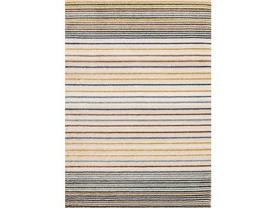 Nora Casual Contemporary Striped Area Rug - Cream Blue Yellow - 8' X 11'