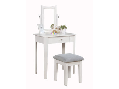 Anabella Vanity with Stool - White