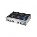 Forno Cossato Stainless Steel 36" Pro-style Gas Cooktop - FCTGS5737-36
