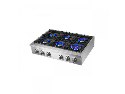Forno Cossato Stainless Steel 36" Pro-style Gas Cooktop - FCTGS5737-36