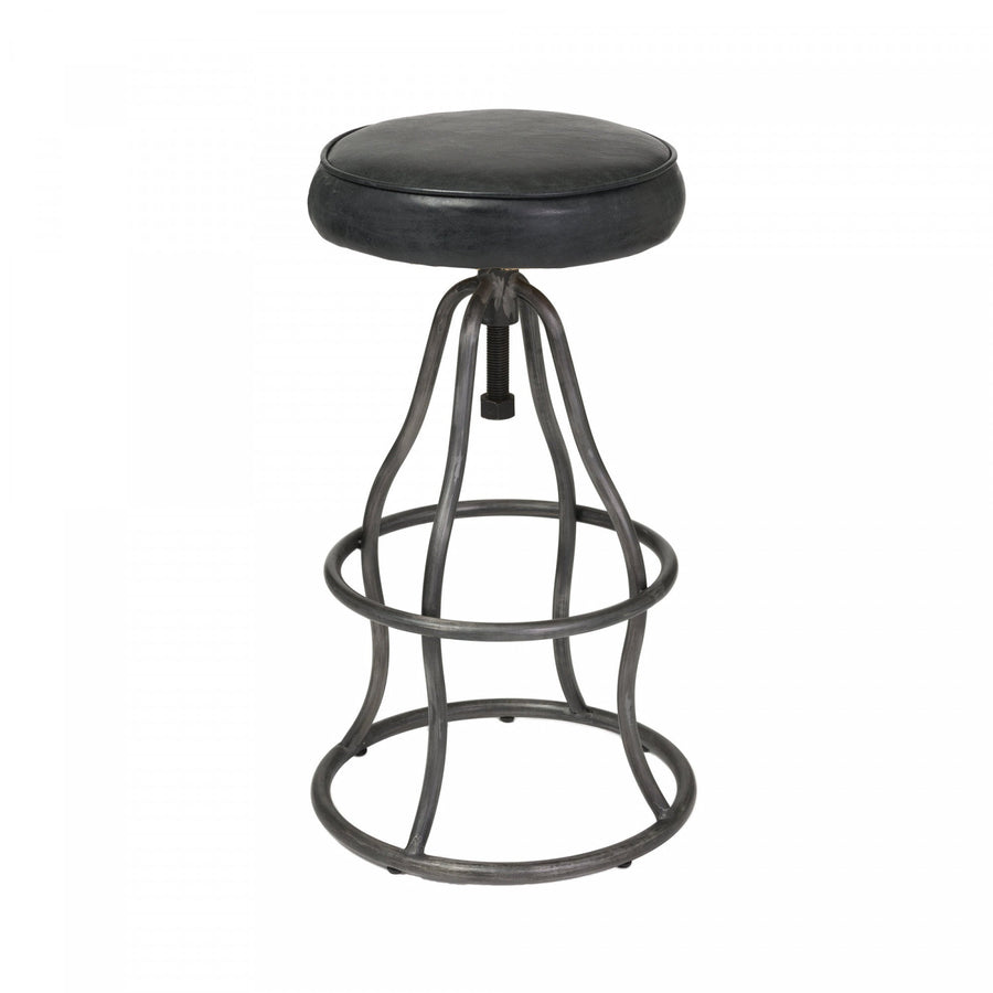 Maloe Leather Bar Stool - Black