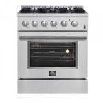 Forno Marco 30" Stainless Steel Dual Fuel Range with True Convection (4.32 Cu. Ft.) - FFSGS6197-30