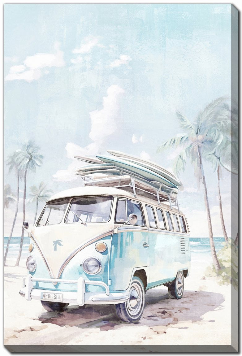 Roadtrip Wall Art - White/Blue - 36 X 24