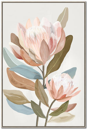 Pastel Stems II Wall Art - Multi-Colour - 42 X 28