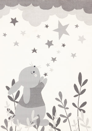 Kids Wishful Bunny Area Rug - Cream - 4' X 6'