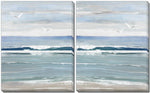 Coastal Waves Wall Art - Blue/White - 16 X 20 - Set of Two