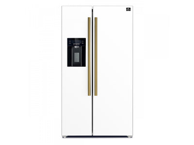 Forno Salerno 36" 20 Cu.Ft. White Side-by-Side Refrigerator with Ice & Water Dispenser - FFRBI1844-36WHT