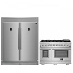 Forno Premium Stainless Steel Kitchen Package with 48" Range and 56" Convertible Refrigerator/Freezer - FBDL-019-04CAUS