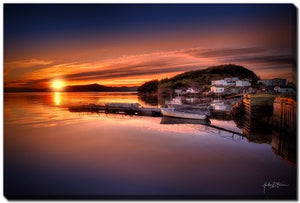 Sunset at the Wharf Wall Art - Orange - 16 X 20