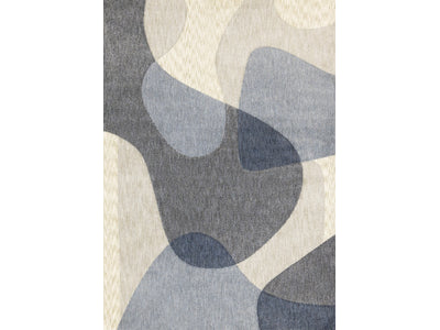 Recycled Polyester Modern Teardrop Area Rug - Blue Grey - 8' X 11'