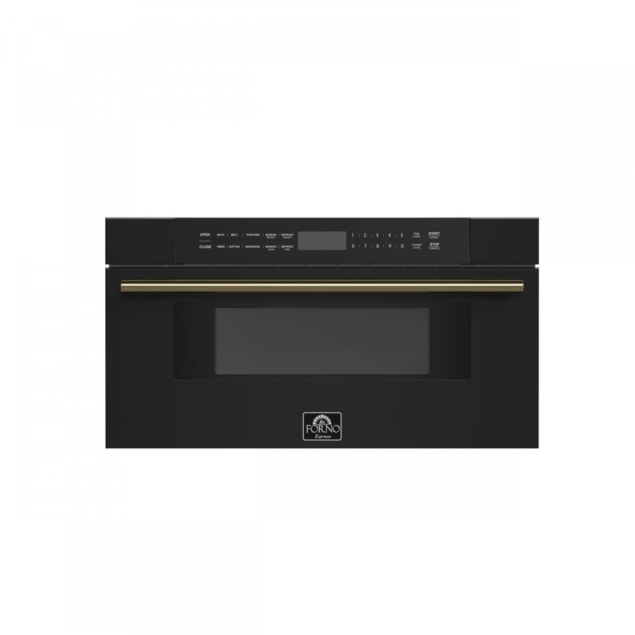 Forno Capoliveri Black 30" Built-In Microwave Drawer (1.2 Cu. Ft.) - FMWDR3000-30BLK