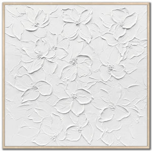 Textured Petals Wall Art - White - 36 X 36