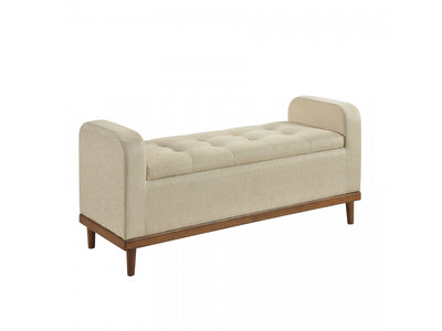 Elayne Ottoman Bench - Light Brown
