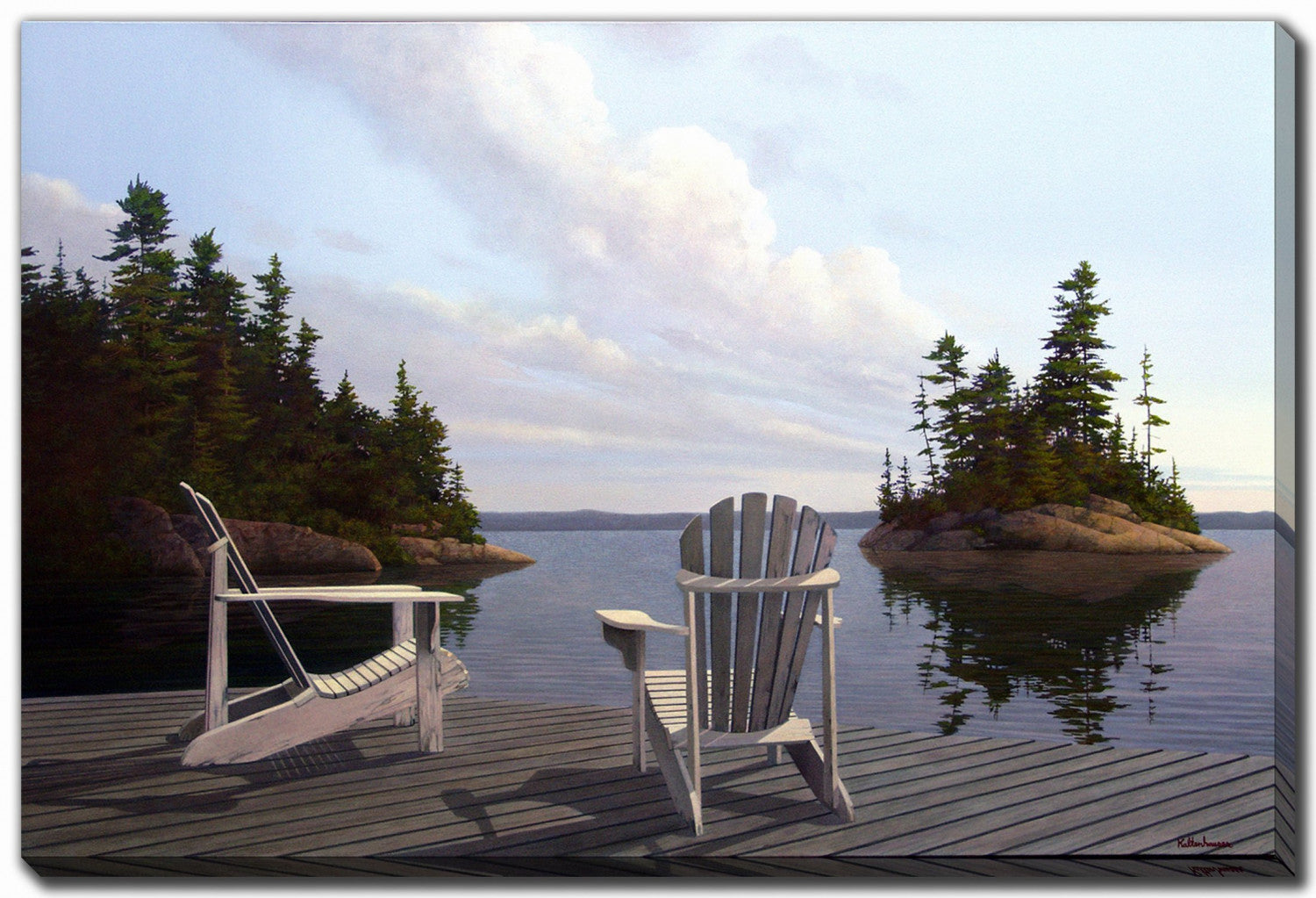 Island Morning Wall Art - Blue/Brown - 30 X 45