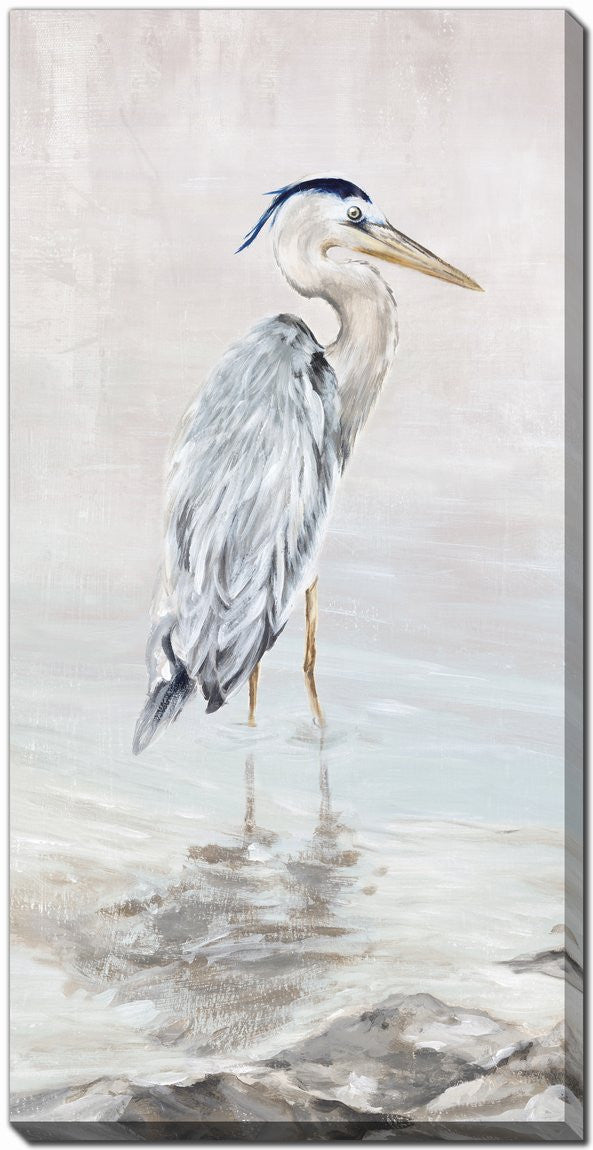Wading in Calm II Wall Art - Blue/White - 20 X 40