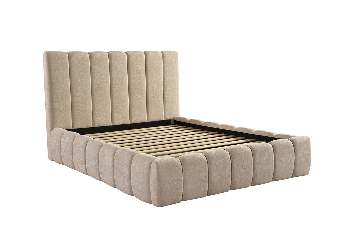 Lotus King Bed - Beige
