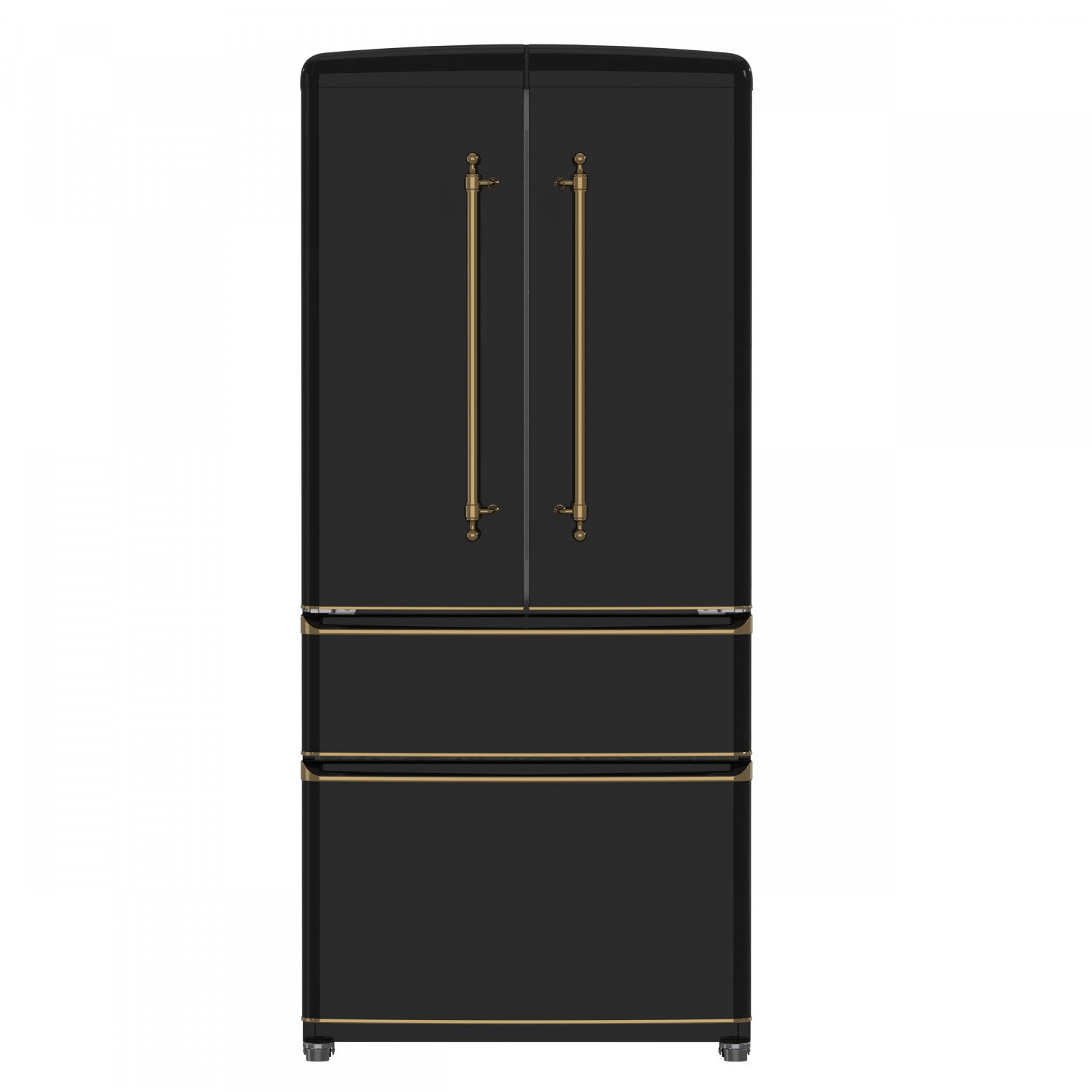 Forno Luigi 33" 18 Cu.Ft. Black French Door Refrigerator - FFFFD1791-33BLK