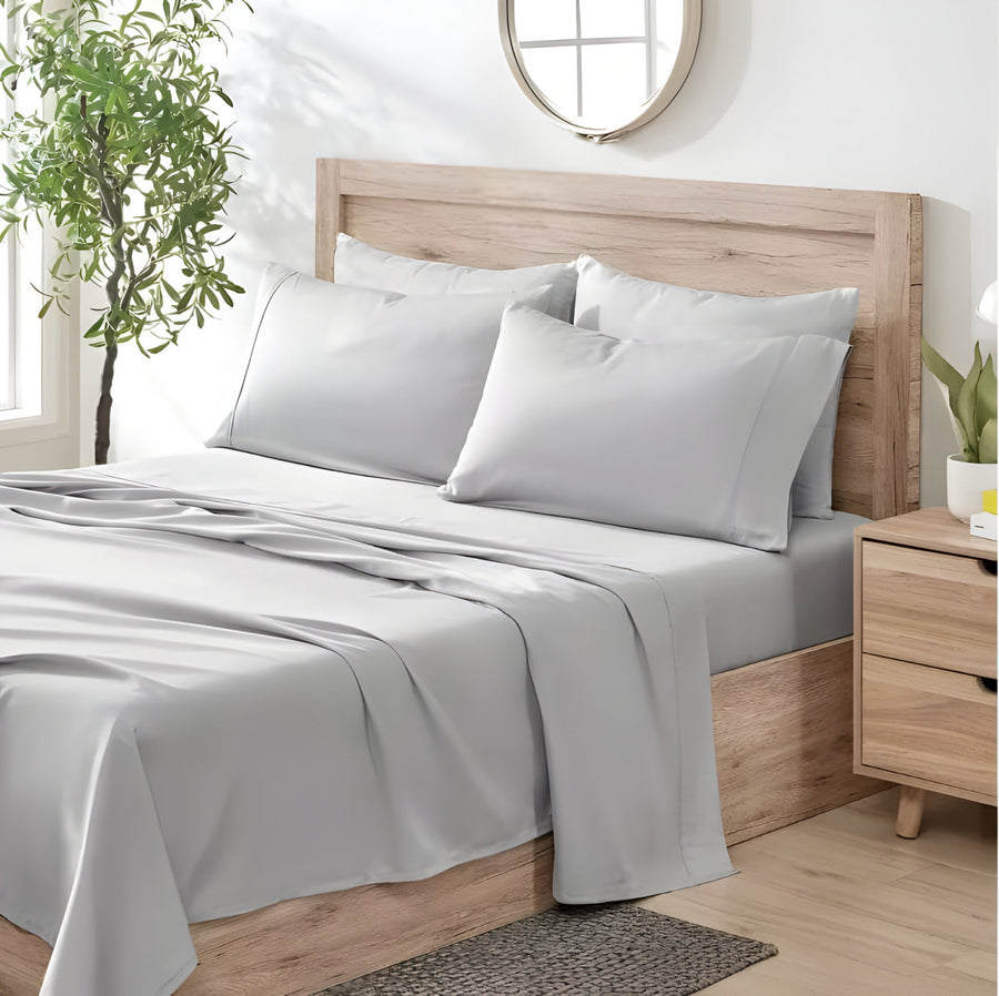 Kindle 100% Organic Cotton Full Sheet Set - Light Grey