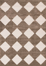 Logan Modern Diamonds Area Rug - 7' X 10' - Brown/Cream