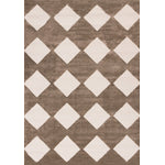 Logan Modern Diamonds Area Rug - Brown Cream - 7' X 10'