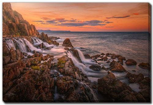 Shoreline Reflections Wall Art - Orange/Blue - 38 X 60